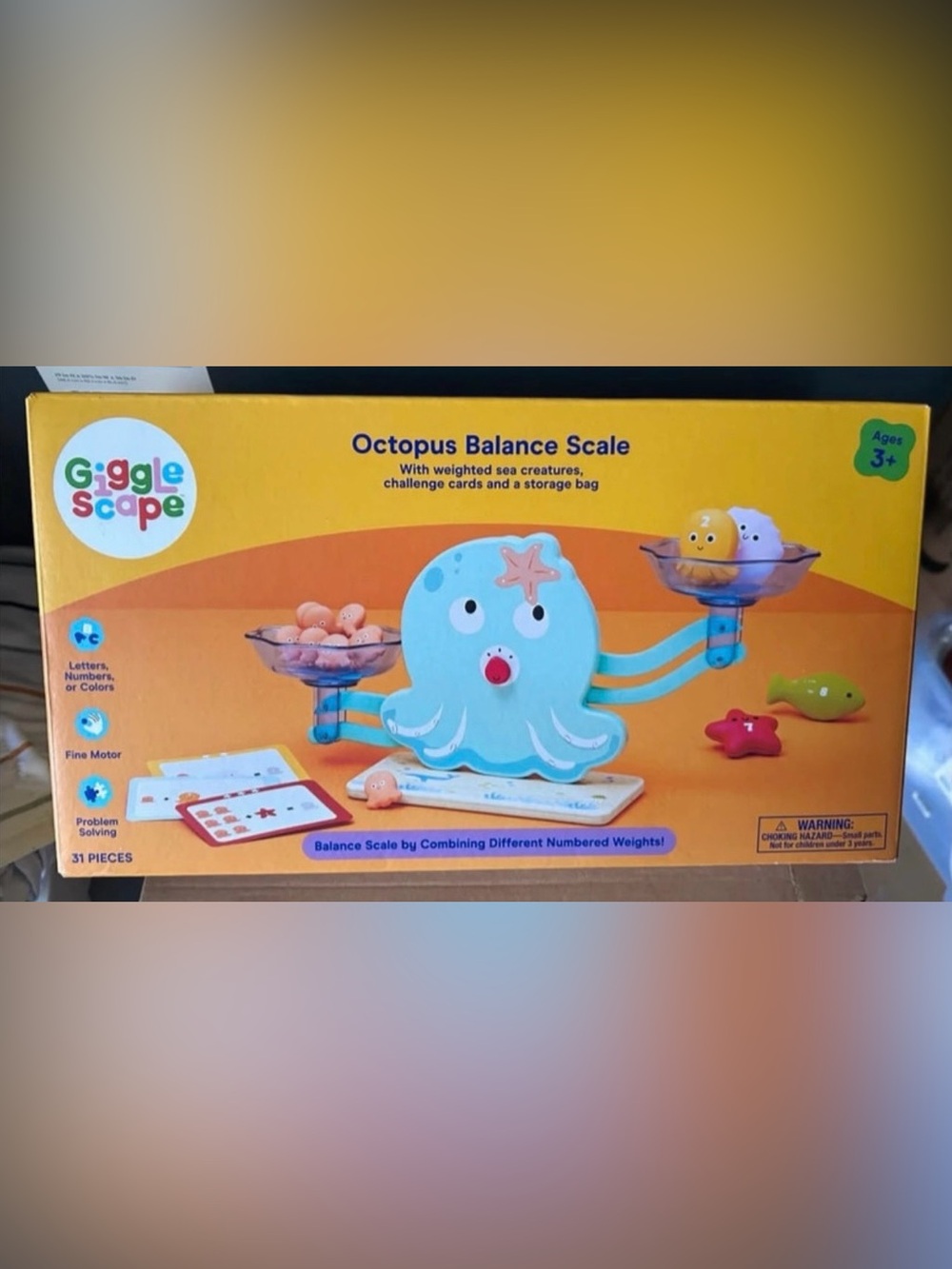 Octopus Balance Scale Toy - Light Blue